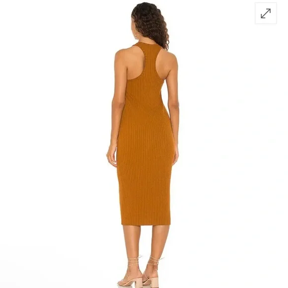 🧡VINCE AMBER ROOT RIBBED TANK DRESS L - Picture 3 of 5